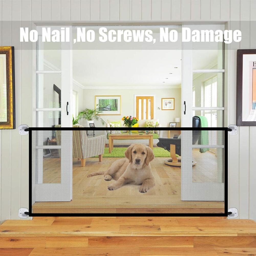 Pet Barrier Fences Portable Folding Breathable Mesh Gate Pet Dog Separation Guard Gate Pet Isolated Fence Dog Safety Supplies