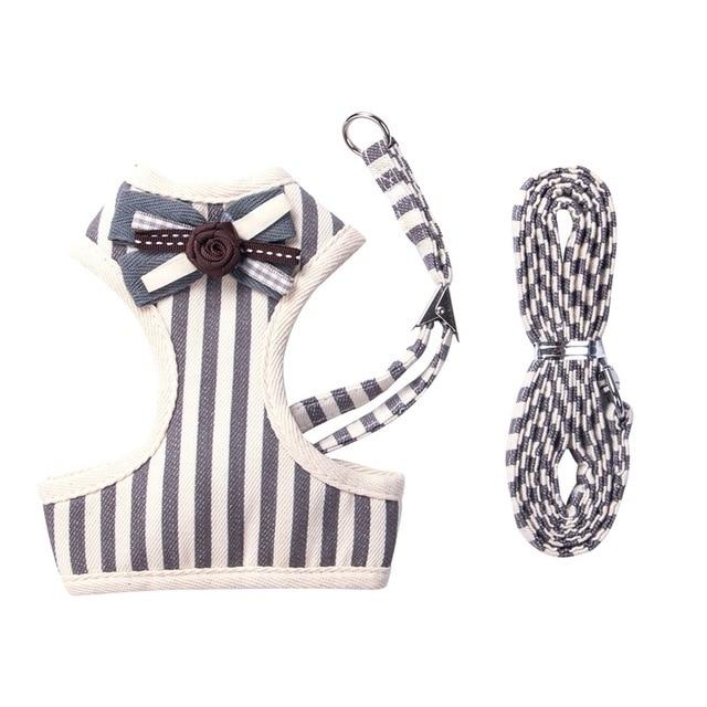 Soft Mesh Lace Small Dog Harness Step-in Puppy Harness Leash Set Pet Jacket Vest