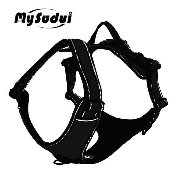 Soft Harness Dog Reflective Big Medium Nylon Dog Harness No Pull Easy Adjustable Pet Harness Collar Car Safety Harness For Dogs