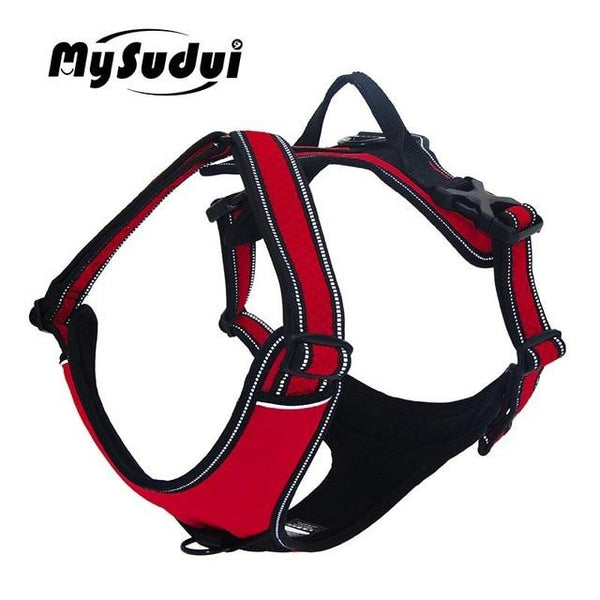 Soft Harness Dog Reflective Big Medium Nylon Dog Harness No Pull Easy Adjustable Pet Harness Collar Car Safety Harness For Dogs