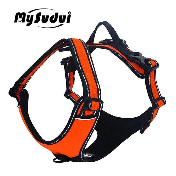 Soft Harness Dog Reflective Big Medium Nylon Dog Harness No Pull Easy Adjustable Pet Harness Collar Car Safety Harness For Dogs