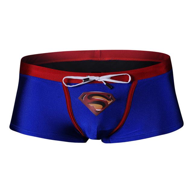 Men Swimwear Marvel Hero Pattern Swimsuit Man Drawstring Elastic Breathable Surfing Swimming Suit Beachwear Quick Dry Swim Brief