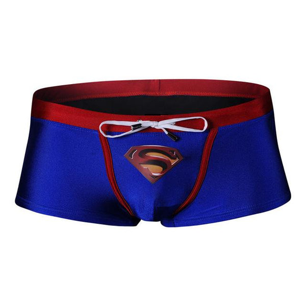 Men Swimwear Marvel Hero Pattern Swimsuit Man Drawstring Elastic Breathable Surfing Swimming Suit Beachwear Quick Dry Swim Brief