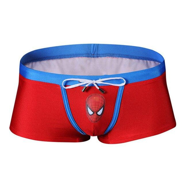 Men Swimwear Marvel Hero Pattern Swimsuit Man Drawstring Elastic Breathable Surfing Swimming Suit Beachwear Quick Dry Swim Brief
