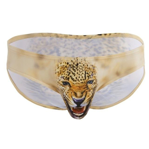 Swimwear Men Swimsuit Sexy Lingerie Gay Underwear Underwear Wolf/Leopard Printing Bulge Pouch Bikini Briefs Shorts Male Panties