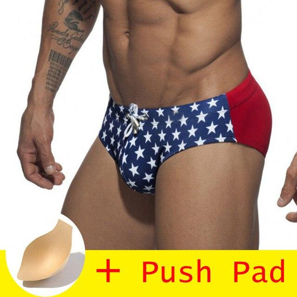 17 Styles Swimwear Men Brief With Push Pad Sexy Swimsuit Waterproof Swimming Trunks For Bathing Swim Shorts Sunga Hot