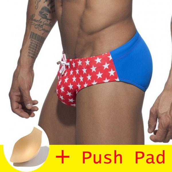 17 Styles Swimwear Men Brief With Push Pad Sexy Swimsuit Waterproof Swimming Trunks For Bathing Swim Shorts Sunga Hot