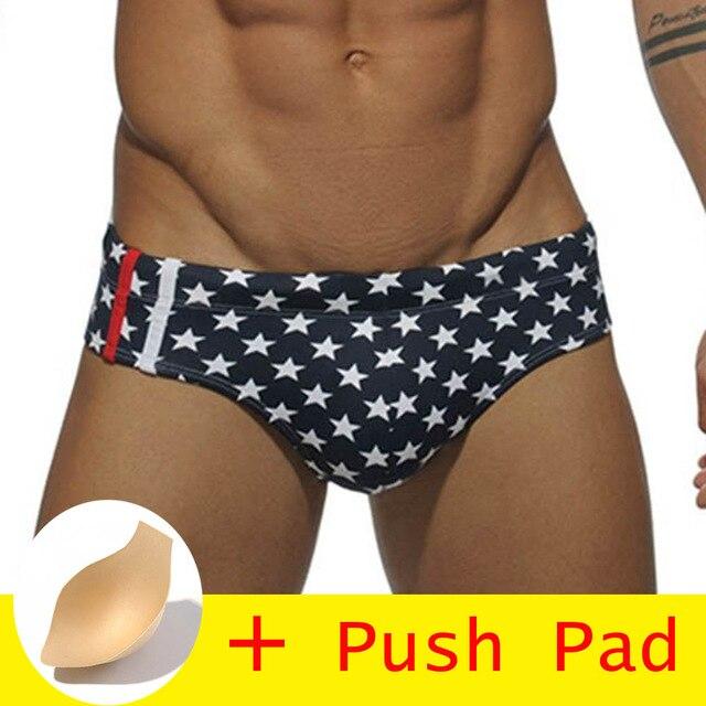 17 Styles Swimwear Men Brief With Push Pad Sexy Swimsuit Waterproof Swimming Trunks For Bathing Swim Shorts Sunga Hot