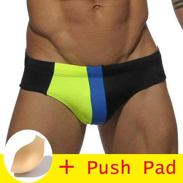 17 Styles Swimwear Men Brief With Push Pad Sexy Swimsuit Waterproof Swimming Trunks For Bathing Swim Shorts Sunga Hot