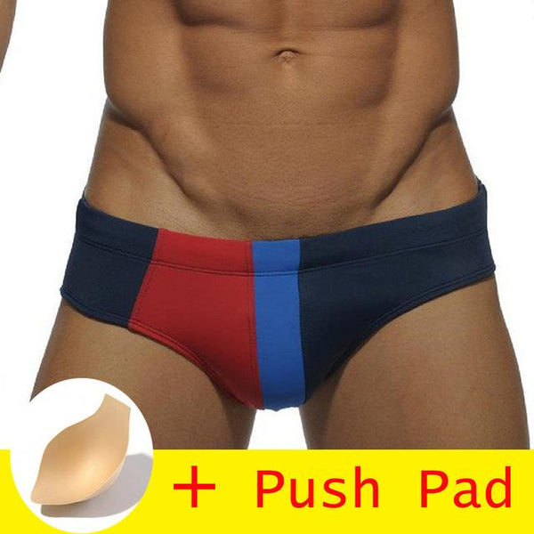 17 Styles Swimwear Men Brief With Push Pad Sexy Swimsuit Waterproof Swimming Trunks For Bathing Swim Shorts Sunga Hot