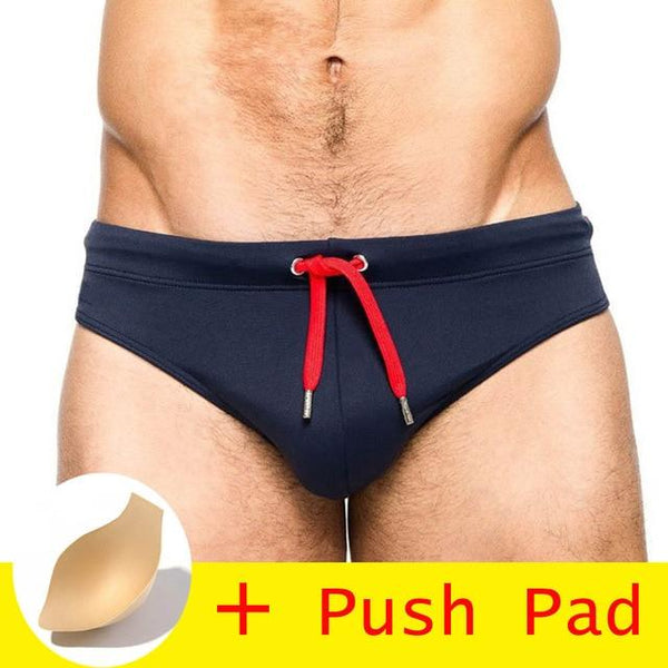 17 Styles Swimwear Men Brief With Push Pad Sexy Swimsuit Waterproof Swimming Trunks For Bathing Swim Shorts Sunga Hot