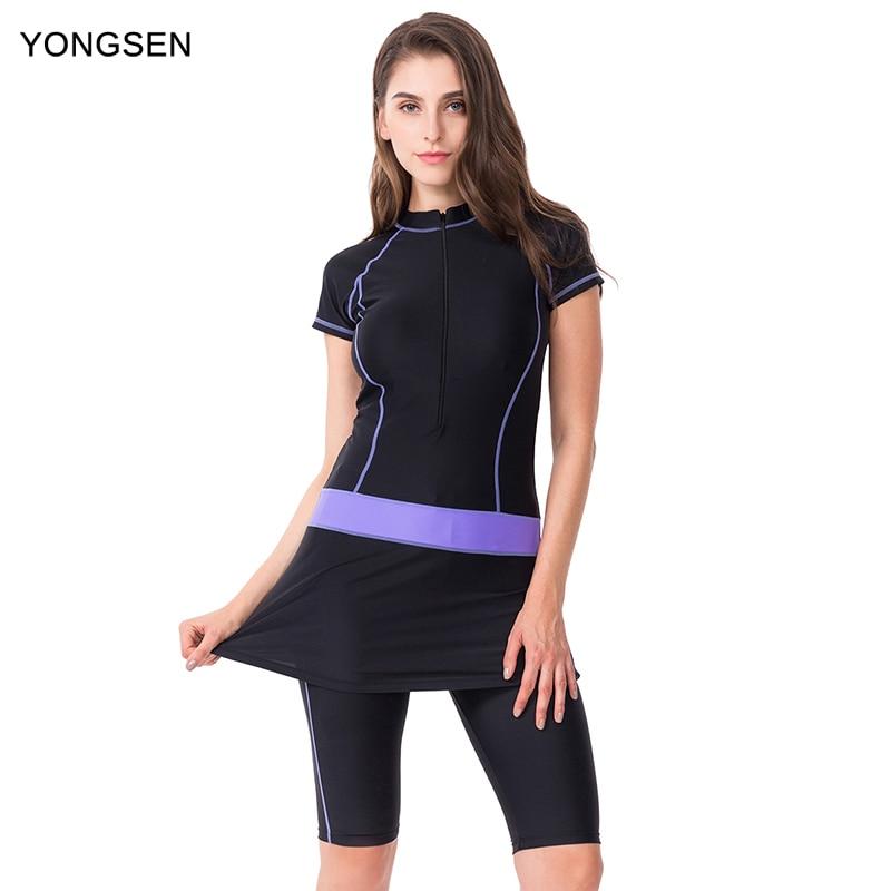 Women hijab Hot Modest Burkinis Islamic Swimwear Islamic Swimsuit Muslim Swimming Beachwear Short Sleeve Flat Shorts Round