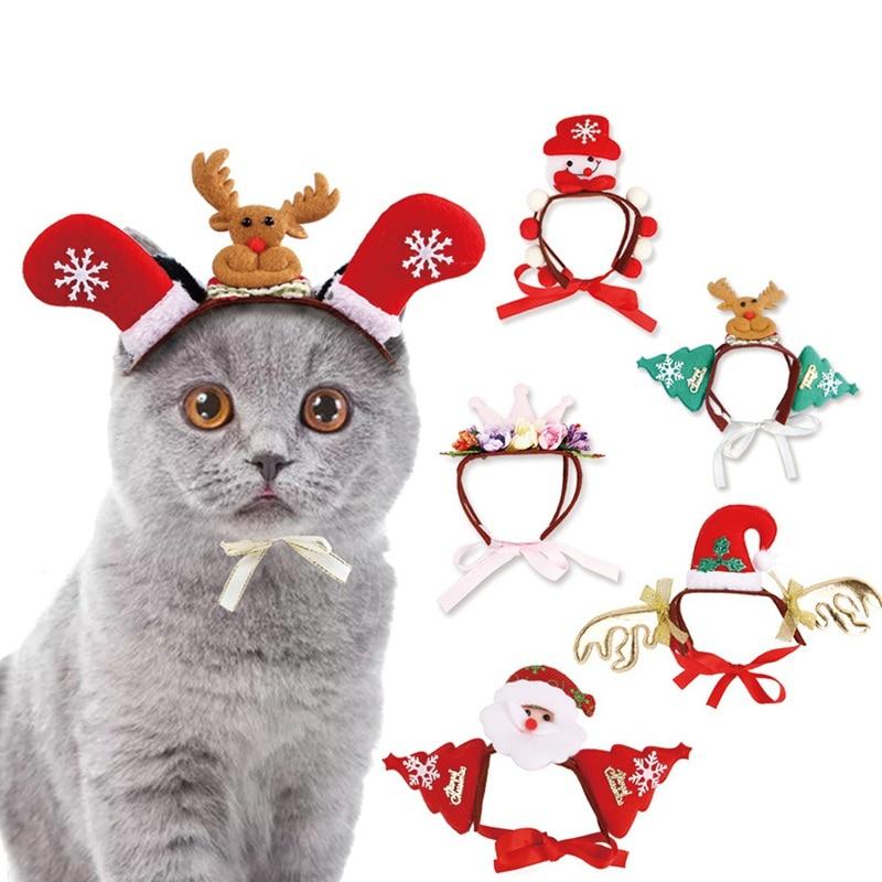 Pet Dogs Cats Christmas Decorative Costume Lovely Multi Shapes Optional Hair Hoop Dog Accessories Z