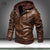 Men's PU Leather Jacket Men Motorcycle Hood Winter Coat Man Warm Casual Leather Jackets