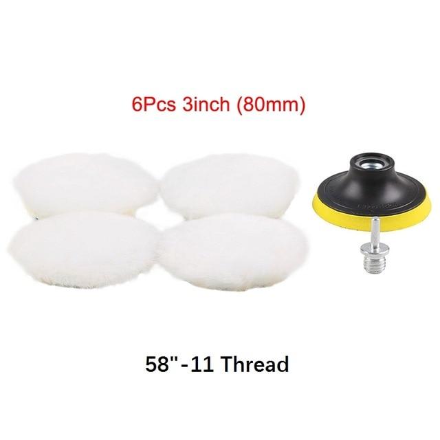 SPTA Polisher/Buffer Soft Wool Bonnet & Pad With Hook & Loop And 5/8"-11 Drill Adapter For Car Polisher Polishing/Buffing