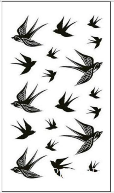 Waterproof Temporary Tattoo Sticker Swallow fly bird Flash Tatoo Fake Tatto arm leg Wrist Foot hand For Girl Men Women kids