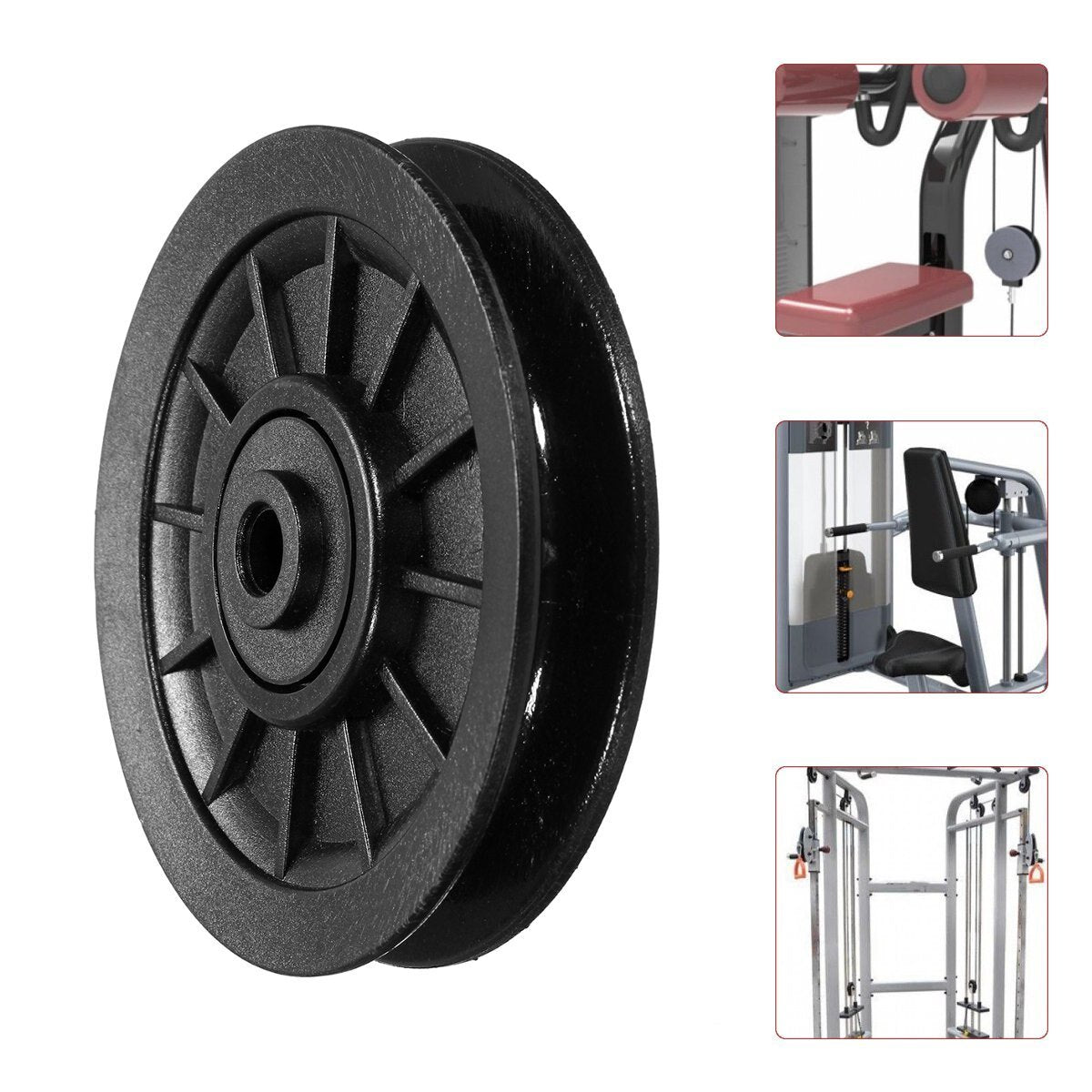 105mm Nylon Bearing Pulley Wheel Cable Fitness Gym Equipment Exercise Replacement Part Strength Training Apparatus Accessories