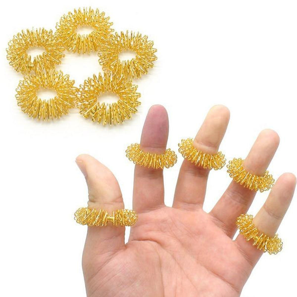 10Pcs Massage Acupuncture Finger Ring Health Care Tools Acupressure Hand Massager Help Sleep Relax Finger Fitness Accessories