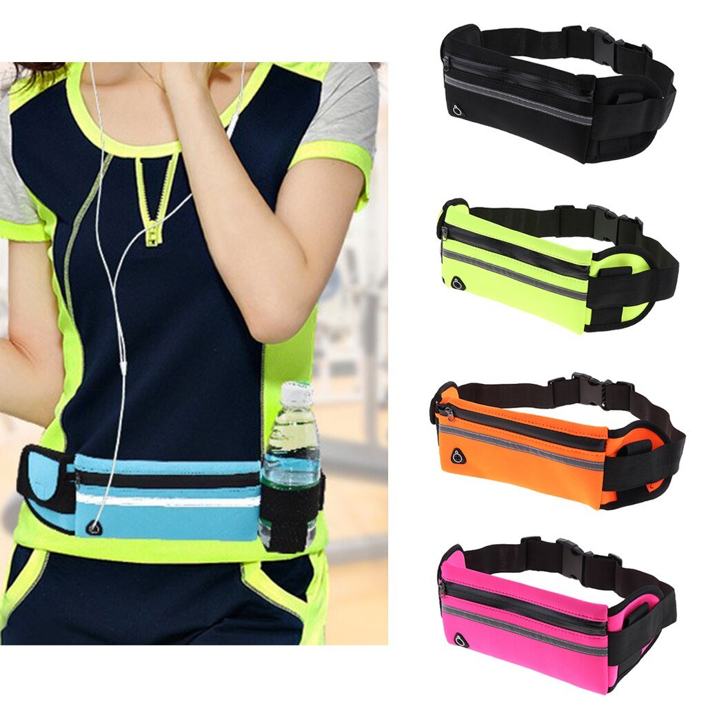 Waterproof Running Belt Bum Waist Pouch Fanny Pack Camping Sports Hiking Zip Bag Fitness Running Equipments Accessories