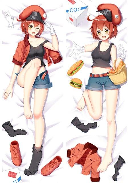 August update Anim Cells at Work! characters Erythrocyte & Neutrophil & Platelet Dakimakura pillow cover hugging body pillowcase