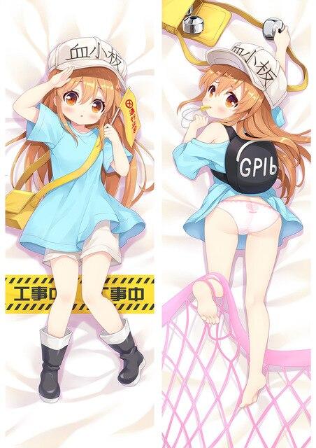 August update Anim Cells at Work! characters Erythrocyte & Neutrophil & Platelet Dakimakura pillow cover hugging body pillowcase