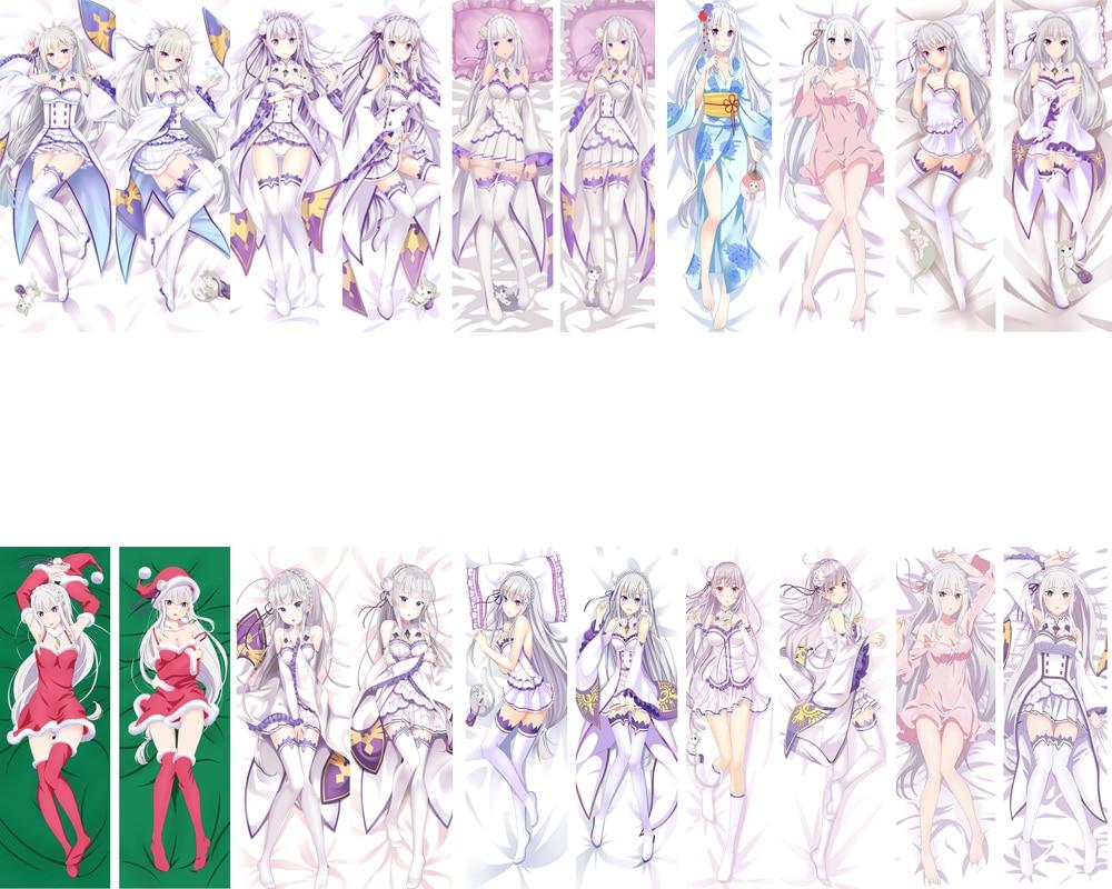 July update Anim Re Zero kara Hajimeru Isekai Seikatsu characters Emilia otaku Dakimakura pillow cover hugging body pillowcase