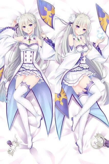 July update Anim Re Zero kara Hajimeru Isekai Seikatsu characters Emilia otaku Dakimakura pillow cover hugging body pillowcase