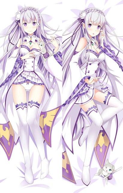 July update Anim Re Zero kara Hajimeru Isekai Seikatsu characters Emilia otaku Dakimakura pillow cover hugging body pillowcase