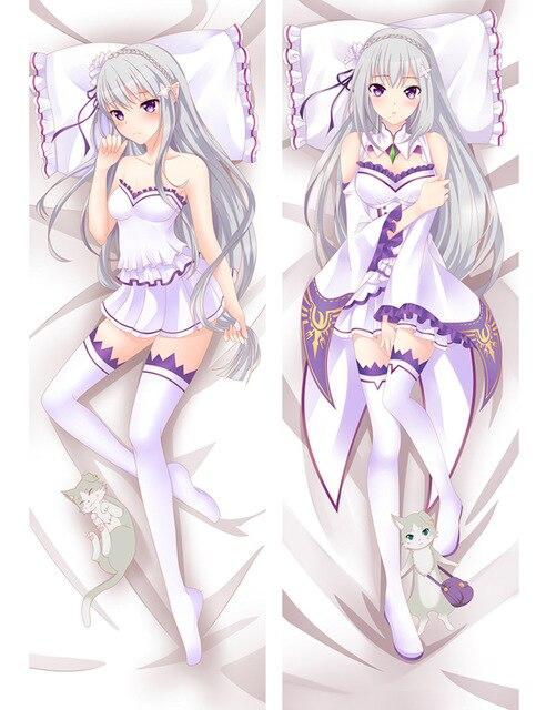 July update Anim Re Zero kara Hajimeru Isekai Seikatsu characters Emilia otaku Dakimakura pillow cover hugging body pillowcase