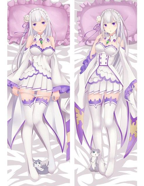 July update Anim Re Zero kara Hajimeru Isekai Seikatsu characters Emilia otaku Dakimakura pillow cover hugging body pillowcase