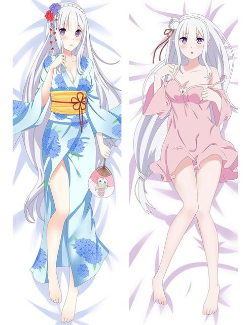 July update Anim Re Zero kara Hajimeru Isekai Seikatsu characters Emilia otaku Dakimakura pillow cover hugging body pillowcase