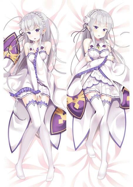 July update Anim Re Zero kara Hajimeru Isekai Seikatsu characters Emilia otaku Dakimakura pillow cover hugging body pillowcase