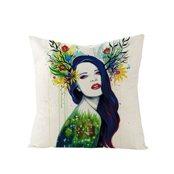 Art Character Eye Pillow Cover Home Linen Pillow Cover Without Pillow Core Simple Square Pillowcase Cover Waist Pillow Cover