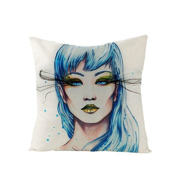 Art Character Eye Pillow Cover Home Linen Pillow Cover Without Pillow Core Simple Square Pillowcase Cover Waist Pillow Cover