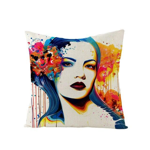 Art Character Eye Pillow Cover Home Linen Pillow Cover Without Pillow Core Simple Square Pillowcase Cover Waist Pillow Cover