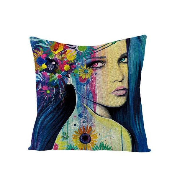 Art Character Eye Pillow Cover Home Linen Pillow Cover Without Pillow Core Simple Square Pillowcase Cover Waist Pillow Cover