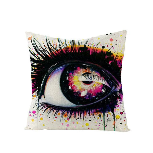 Art Character Eye Pillow Cover Home Linen Pillow Cover Without Pillow Core Simple Square Pillowcase Cover Waist Pillow Cover