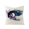 Art Character Eye Pillow Cover Home Linen Pillow Cover Without Pillow Core Simple Square Pillowcase Cover Waist Pillow Cover