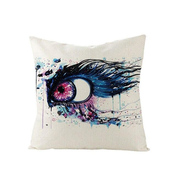 Art Character Eye Pillow Cover Home Linen Pillow Cover Without Pillow Core Simple Square Pillowcase Cover Waist Pillow Cover