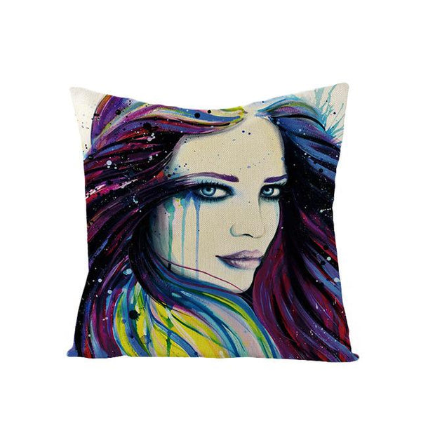 Art Character Eye Pillow Cover Home Linen Pillow Cover Without Pillow Core Simple Square Pillowcase Cover Waist Pillow Cover