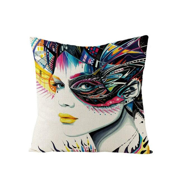 Art Character Eye Pillow Cover Home Linen Pillow Cover Without Pillow Core Simple Square Pillowcase Cover Waist Pillow Cover