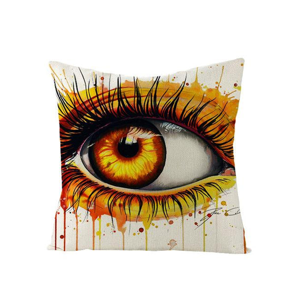 Art Character Eye Pillow Cover Home Linen Pillow Cover Without Pillow Core Simple Square Pillowcase Cover Waist Pillow Cover