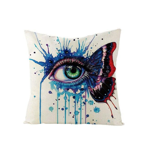 Art Character Eye Pillow Cover Home Linen Pillow Cover Without Pillow Core Simple Square Pillowcase Cover Waist Pillow Cover