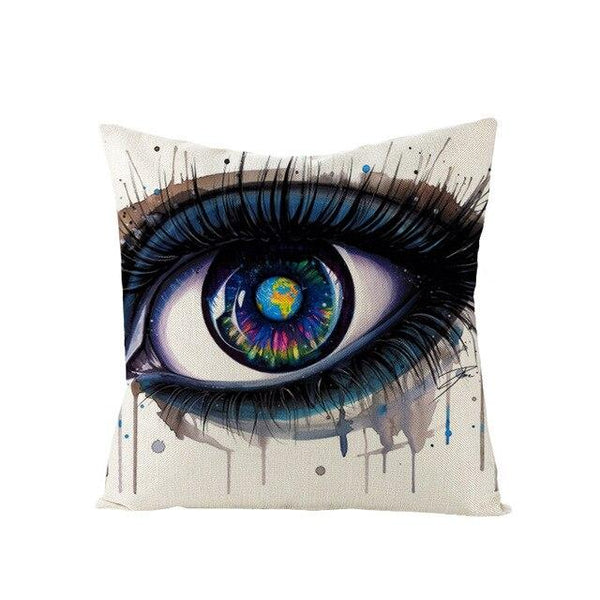 Art Character Eye Pillow Cover Home Linen Pillow Cover Without Pillow Core Simple Square Pillowcase Cover Waist Pillow Cover