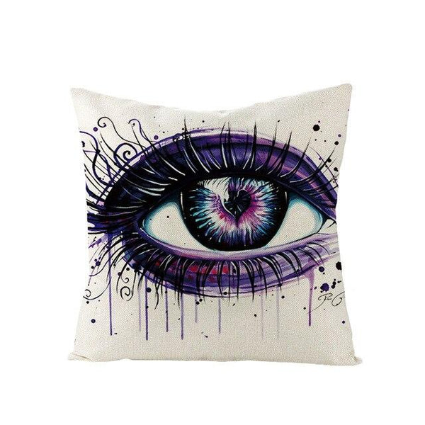 Art Character Eye Pillow Cover Home Linen Pillow Cover Without Pillow Core Simple Square Pillowcase Cover Waist Pillow Cover