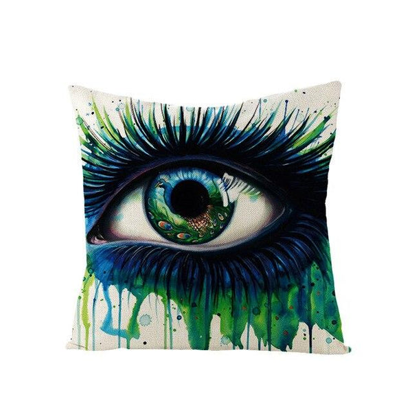 Art Character Eye Pillow Cover Home Linen Pillow Cover Without Pillow Core Simple Square Pillowcase Cover Waist Pillow Cover