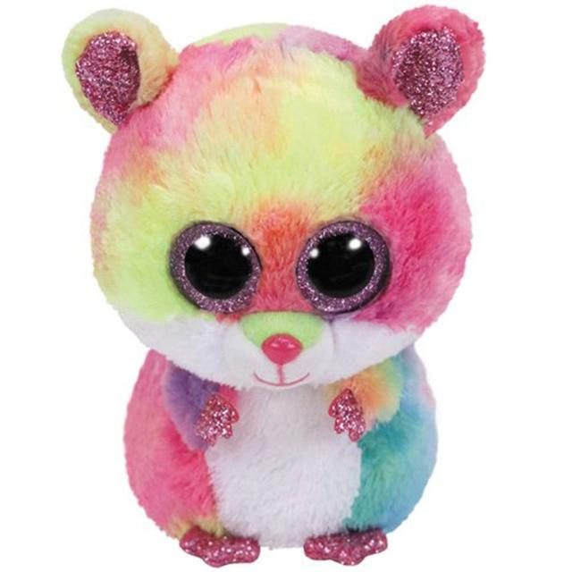 Pyoopeo Ty Boos 6" 15cm Mummy Owl Fish Bear Penguin Turtle Monkey Plush Big-eyed Stuffed Animal Doll Toy with Heart Tag
