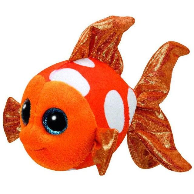 Pyoopeo Ty Boos 6" 15cm Mummy Owl Fish Bear Penguin Turtle Monkey Plush Big-eyed Stuffed Animal Doll Toy with Heart Tag