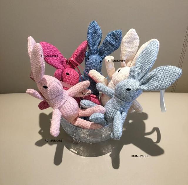 4Colors , Mini 9CM Rabbit Plush Stuffed animal TOY DOLL , Key chain gift Pendant rabbits Plush TOY DOLL