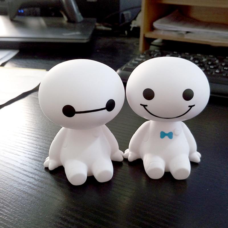 Shake Head Doll Fashion Car Ornaments Robot Big Hero Shaking Toys Baymax Auto Style Decoration Cartoon Plastic Figure Ornament